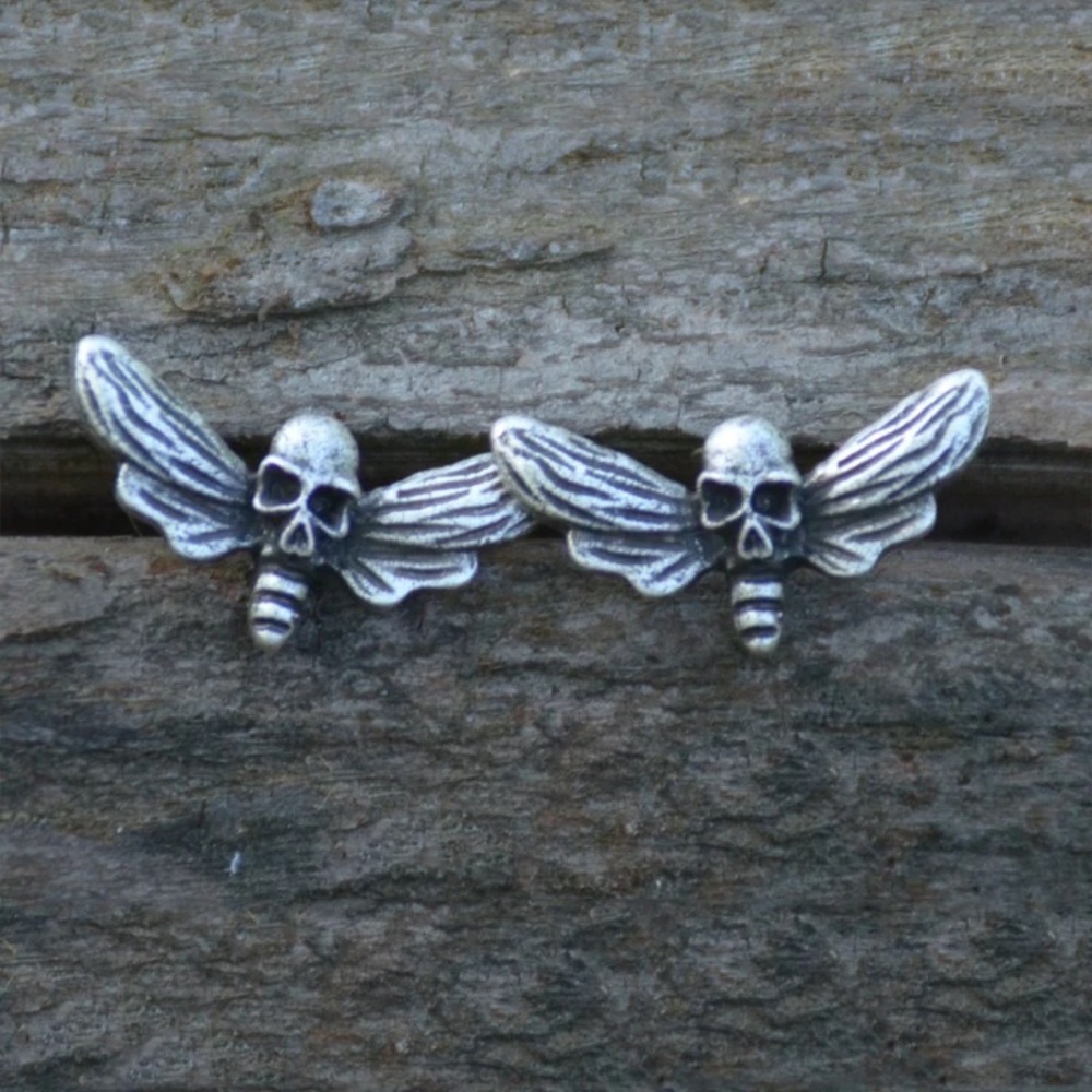 Moth Skull Earrings